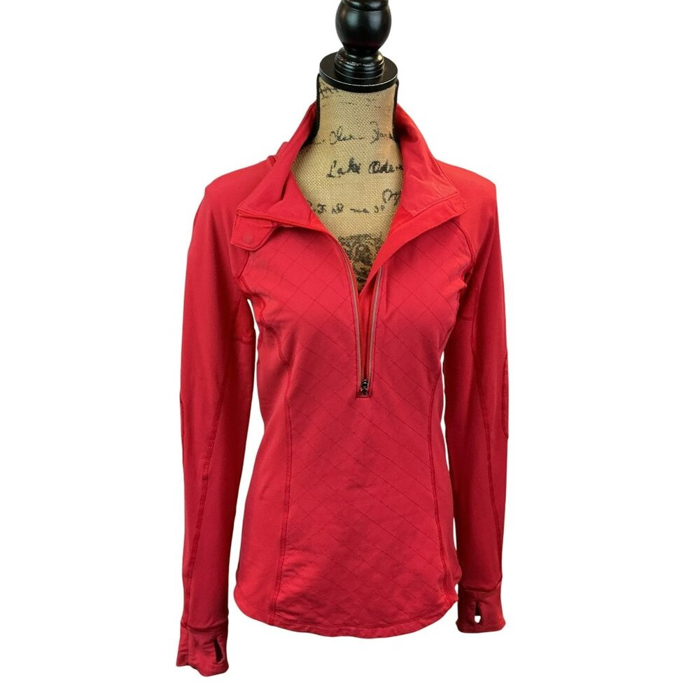 Lululemon Womens Half-Zip Pullover Athletic Top/Jacket Coral Size 6 Small
